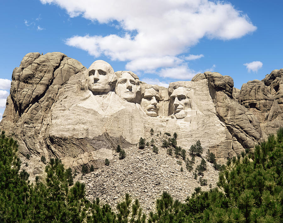 Mount Rushmore monument under blue sky, South Dakota, United States Photograph by Jacobs Stock Photography Ltd