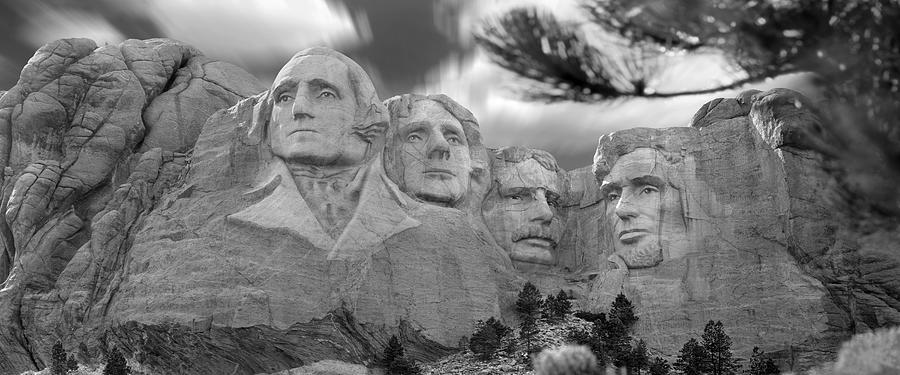 Mount Rushmore Panoramic Photograph by Mike McGlothlen