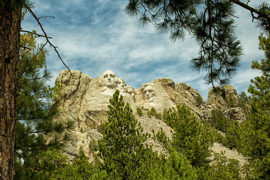 Mount Rushmore Photograph - Mount Rushmore Through Foliage by Natural Focal Point Photography
