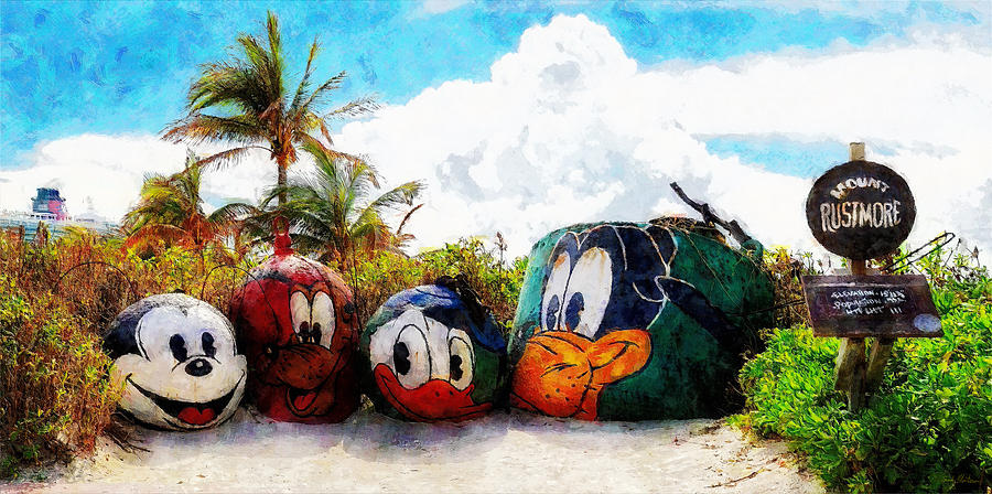 Mount Rustmore Castaway Cay Painting by Sandy MacGowan