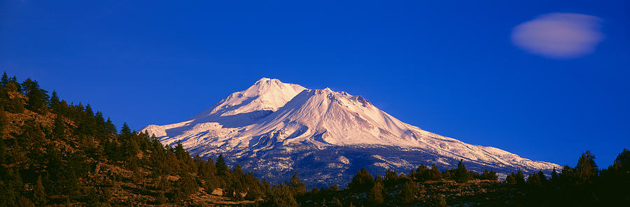 Winter Photograph - Mount Shasta At Sunrise, California by Panoramic Images