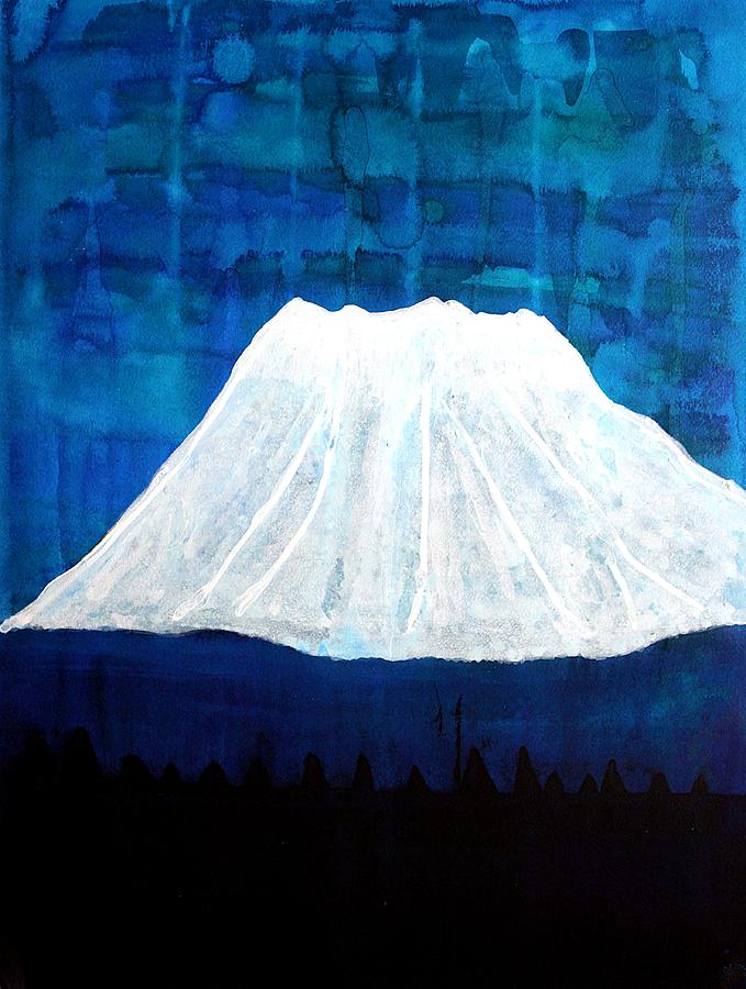Mount Shasta original painting Painting by Sol Luckman