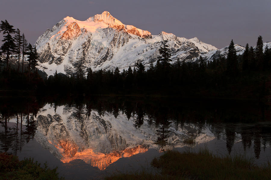 Mount Shuksan Alpenglow Photograph by Michael Russell