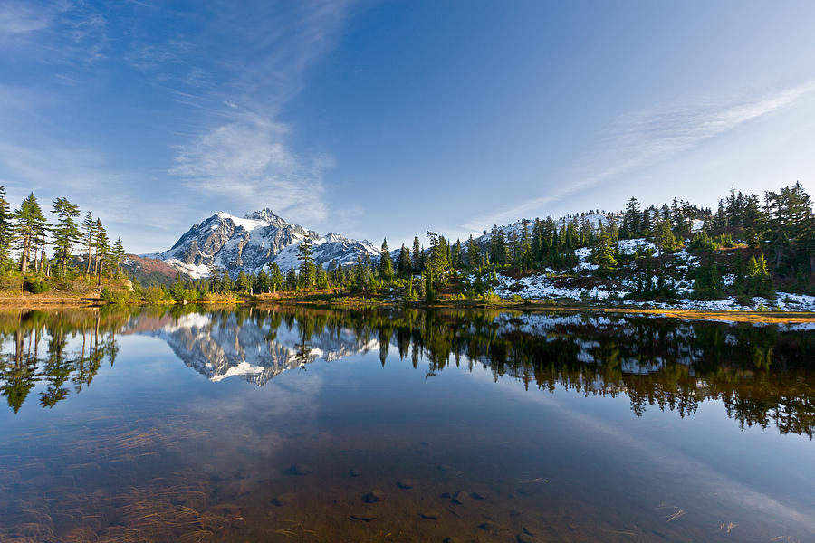 Mount Shuksan and Picture Lake Photograph by Michael Russell