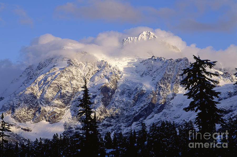 Mount Shuksan covered with fresh snow Photograph by Jim Corwin