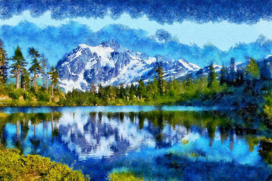 Mount Shuksan Digital Art by Kaylee Mason