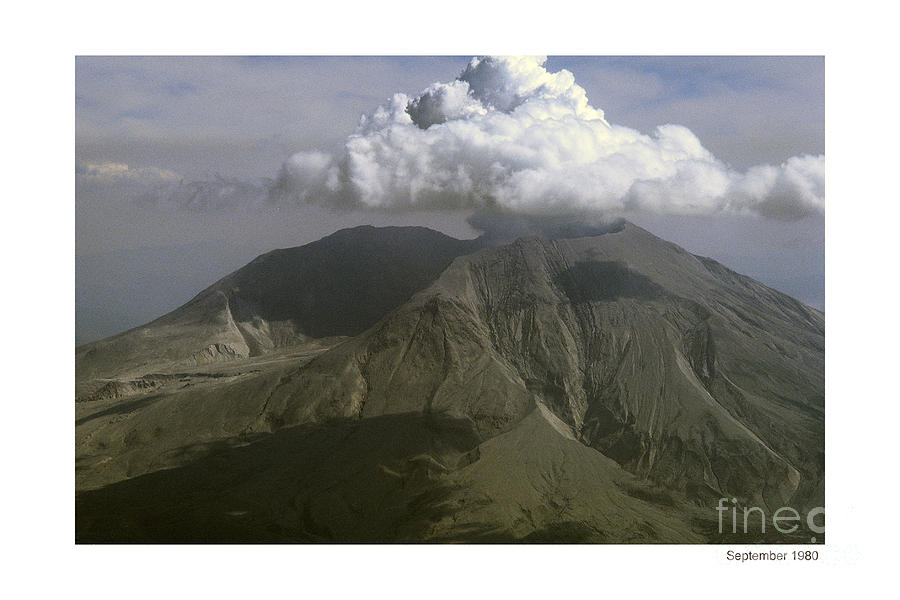 Mount St. Helens Photograph - Mount St. Helens volcano Washington 1980 by Monterey County Historical Society