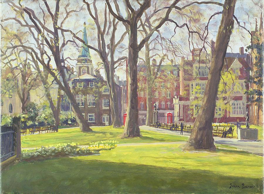 Mount Street Gardens, London Oil On Canvas Photograph by Julian Barrow