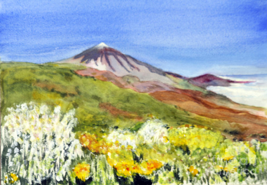 Mount Tiede in Tenerife Painting by Donna Walsh