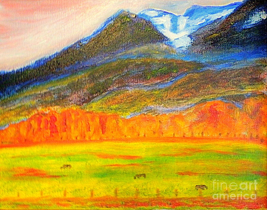 Mount Timpanogos East Painting by Richard W Linford