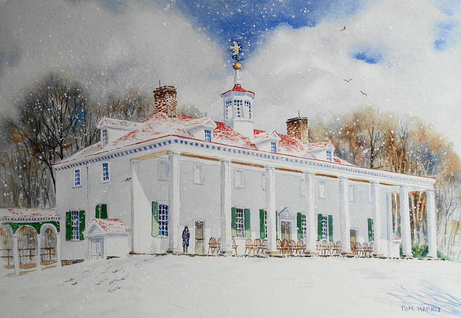 George Washington Painting - Mount Vernon in the Snow by Tom Harris