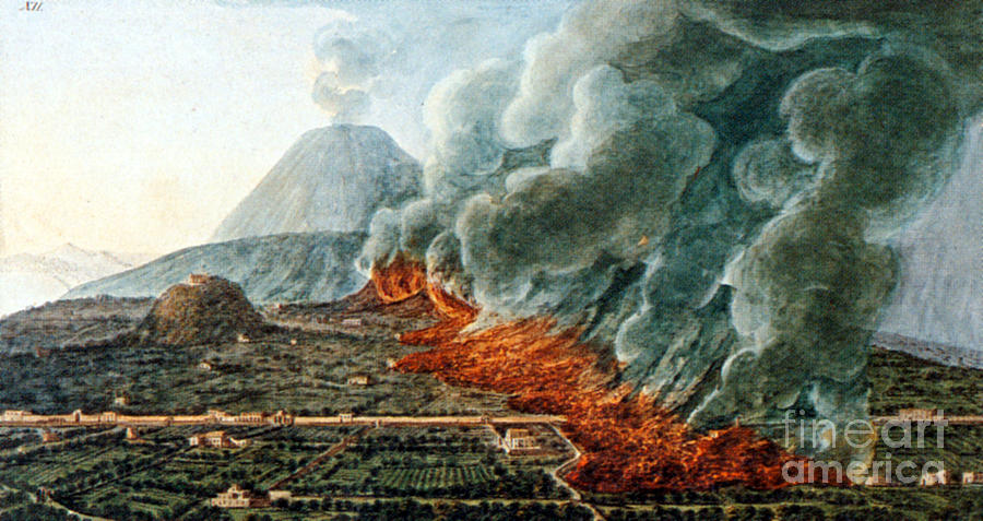 Mount Vesuvius Eruption, 1760-1761 Photograph by Photo Researchers