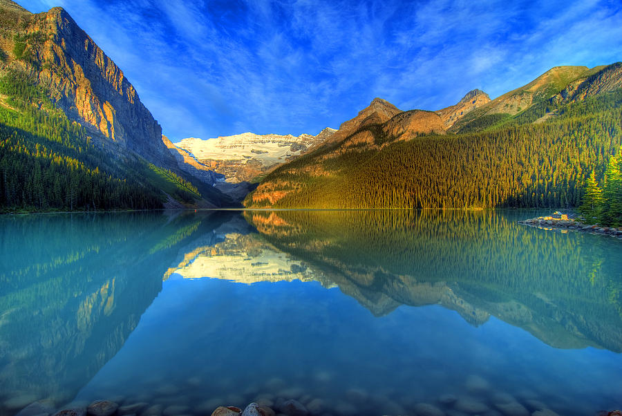 Mount Victoria Glacier Reflection on Lake Louise Photograph by Ilin Wu