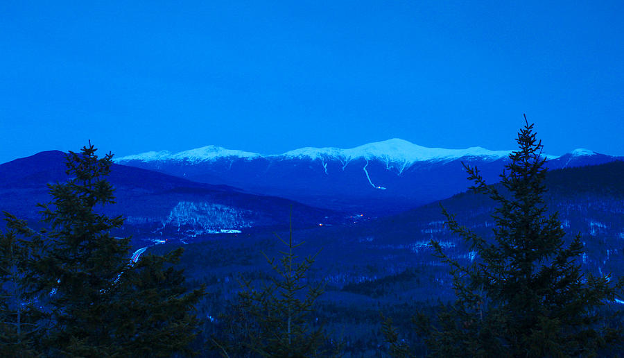 Mount Washington and the Presidential Range at Twilight from Mount Sugarloaf Photograph by John Burk