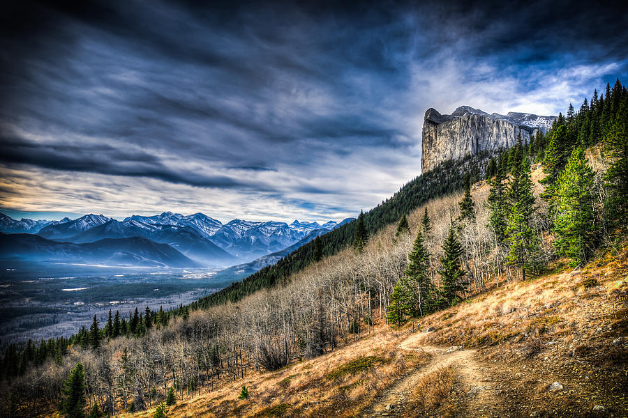 Nature Photograph - Mount Yamnuska Hiking View by Brandon Smith