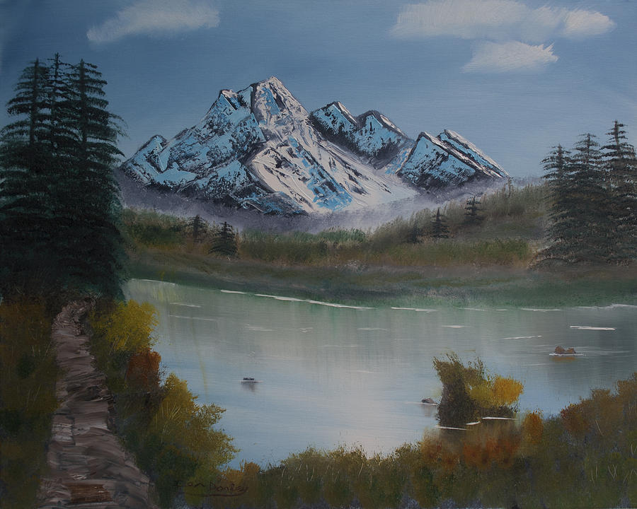 Mountain and River Painting by Ian Donley