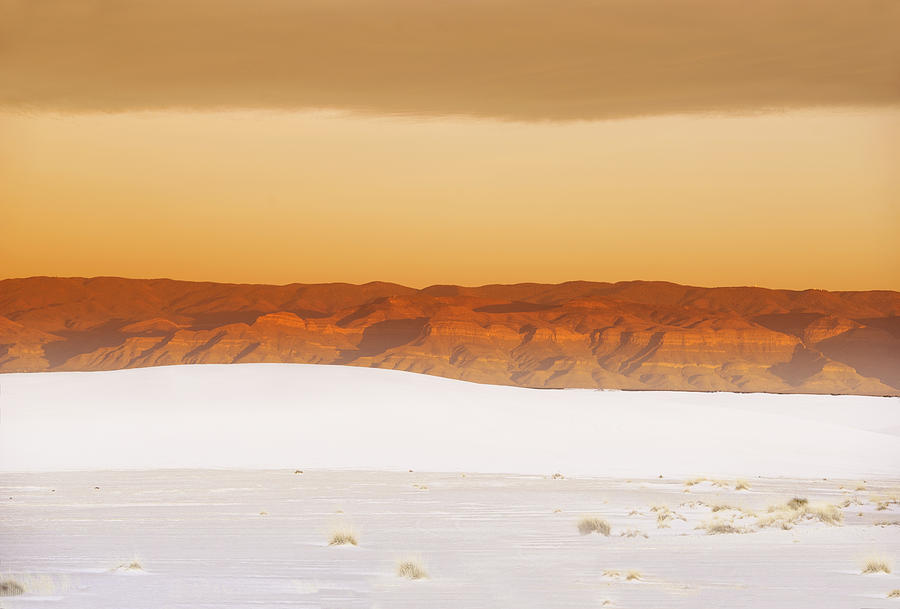 Mountain Backdrop at White Sands Photograph by Gordon Ripley