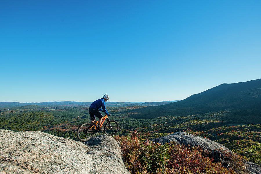 Mountain Biker On The Edge Of Bare Photograph by Joe Klementovich Mountain Biker On The Edge Of Bare Photograph by Joe Klementovich