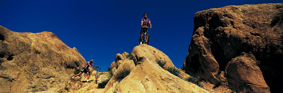 Sports Photograph - Mountain Bikers Ca Usa by Panoramic Images