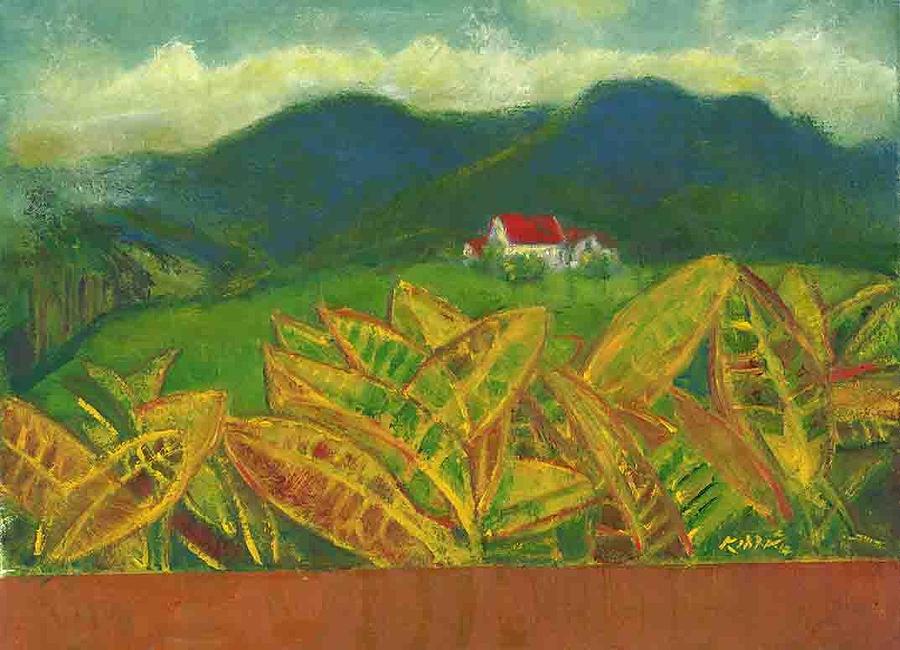 Landscape Painting - Mountain Blue Jamaica-Croton Resurrection by Kippax Williams