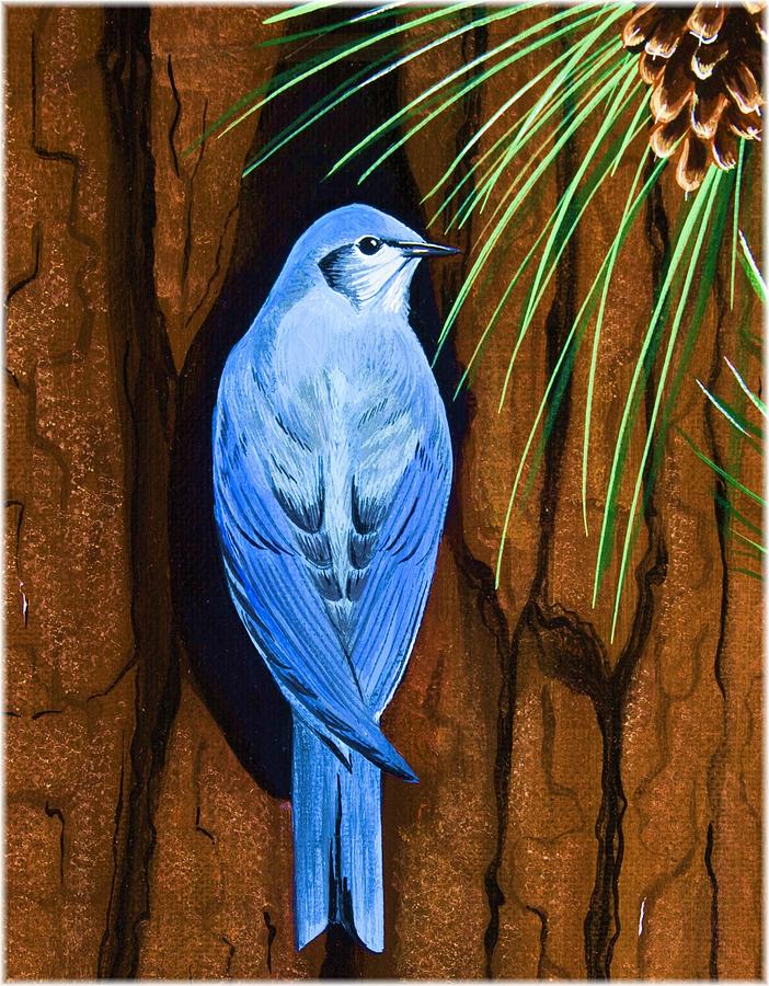 Mountain Bluebird Painting by Jennifer Lake
