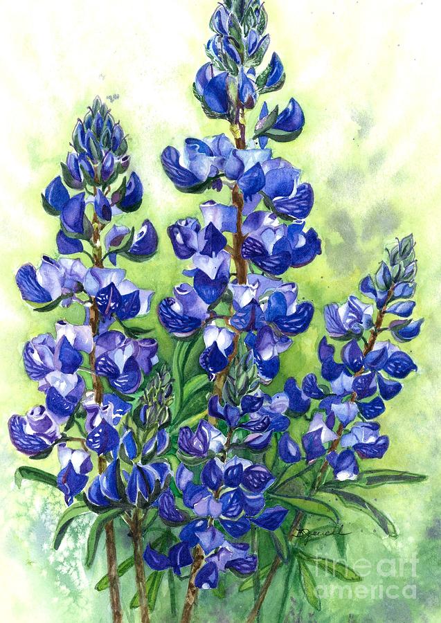 Mountain Blues-Colorado Lupine Painting by Barbara Jewell
