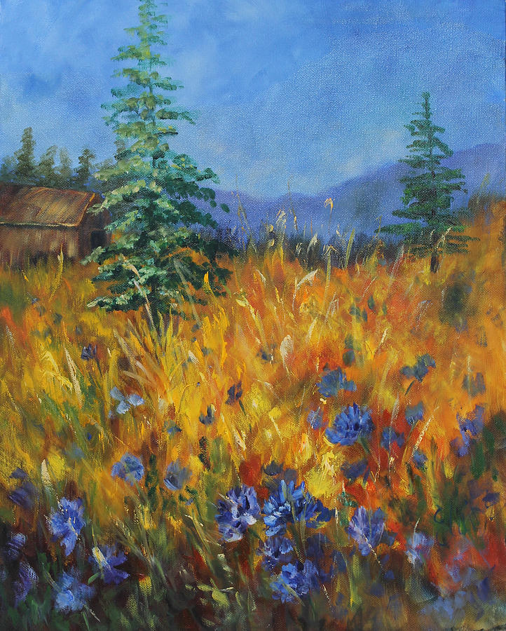 Mountain Blues Painting by Elaine Bailey