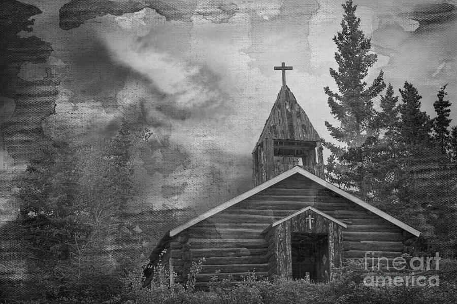Mountain Church Black and White Photograph by David Arment