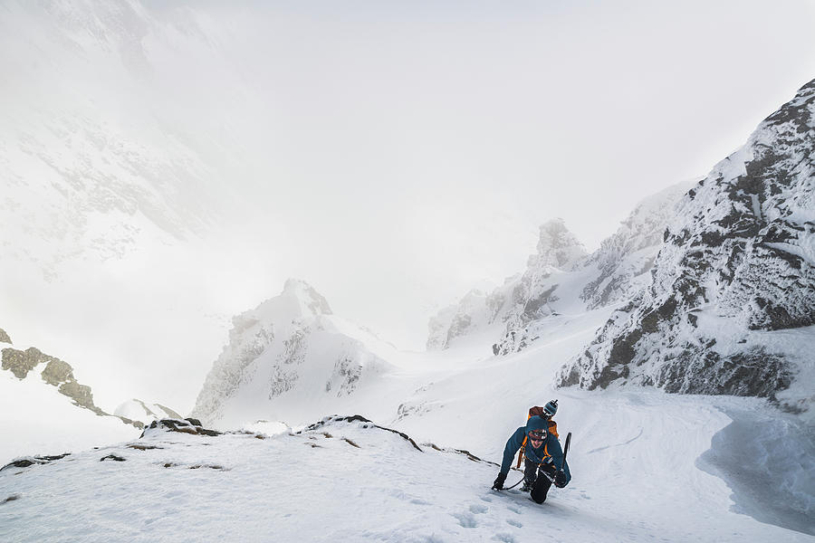 Mountain Climber Climbing Up Mountain Photograph By Ewa Cie?likiewicz ...