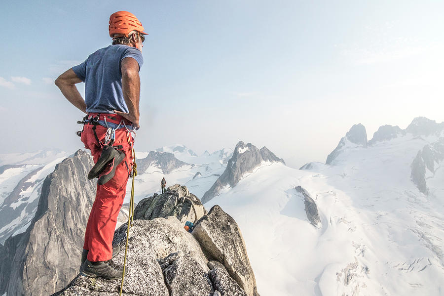 Mountain Climber On One Of Bugaboo Photograph by Suzanne Stroeer - Fine ...