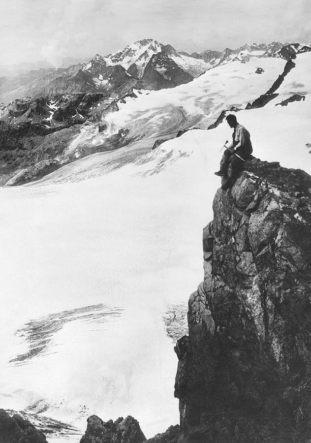 Mountain Climber With A View Photograph by Underwood Archives - Fine ...