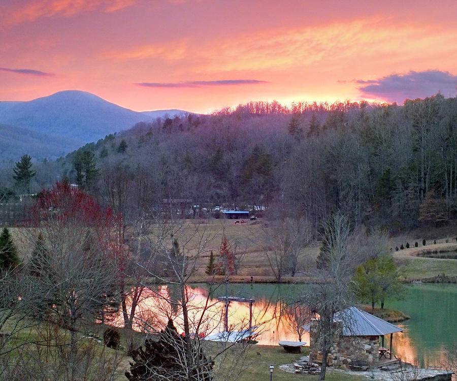 Mountain Country Farm with Ponds at Sunset Photograph by Duane McCullough
