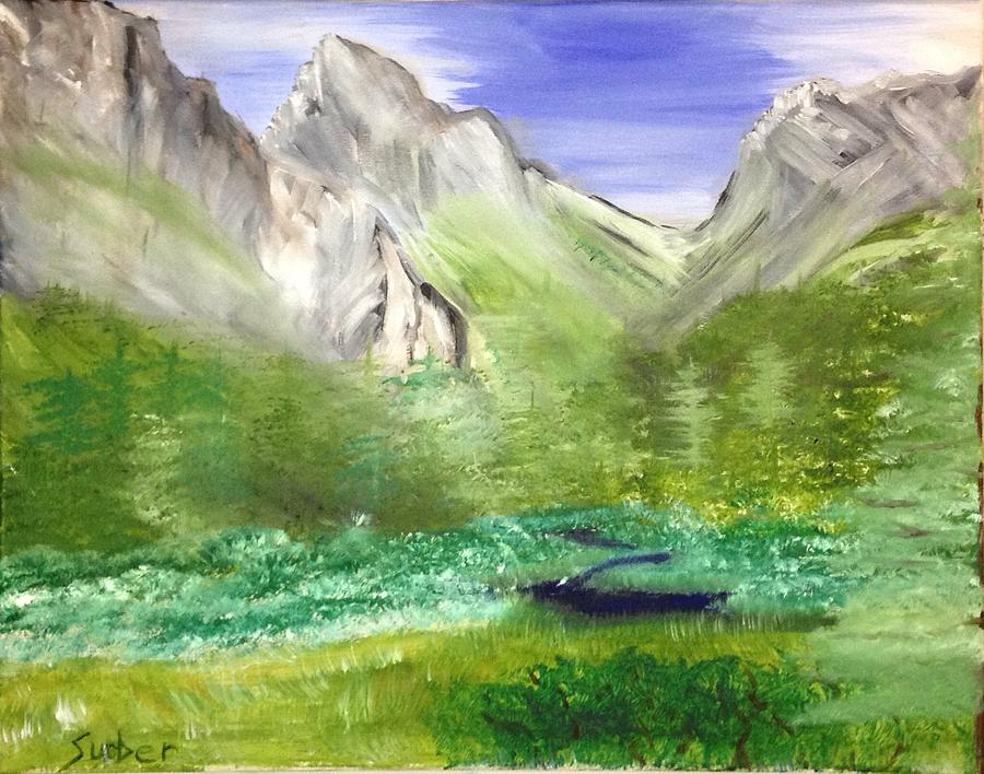 Mountain Day Painting by Suzanne Surber