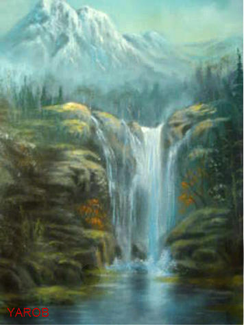 Nature Painting - Mountain Falls by YourArtist Rob