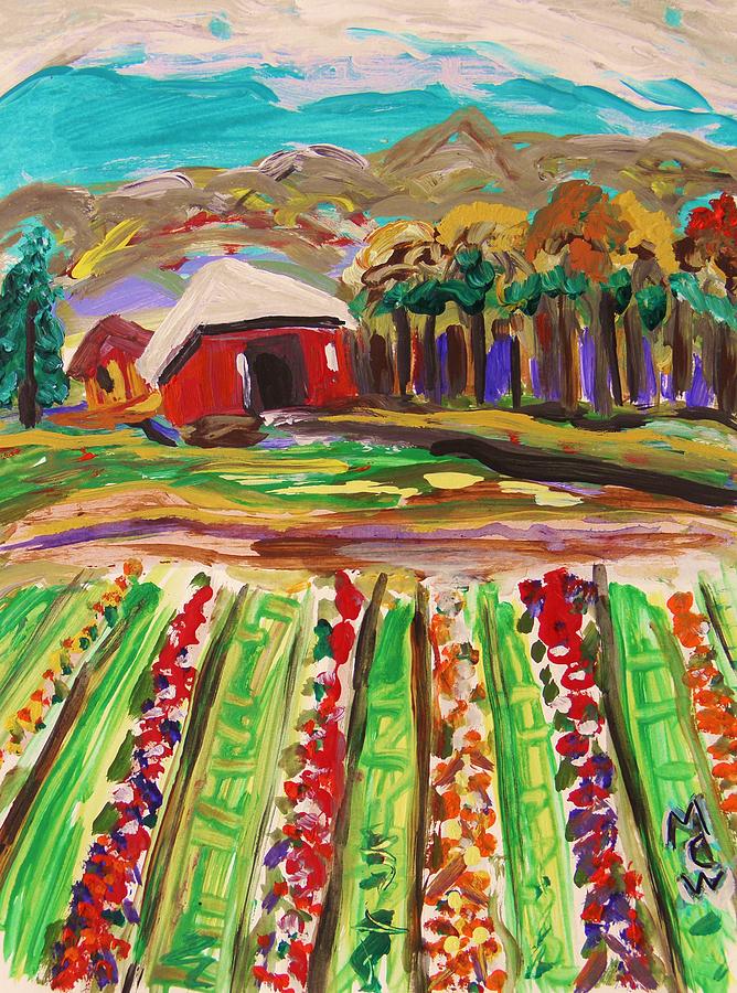 Mountain Farm Painting by Mary Carol Williams