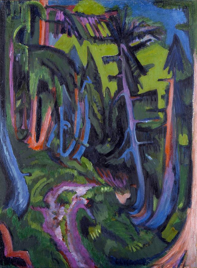 Mountain Forest Path Painting by Ernst Ludwig Kirchner