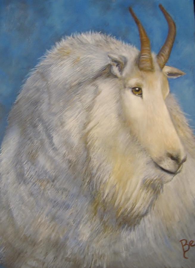 Mountain Goat Painting by Bev Ellison
