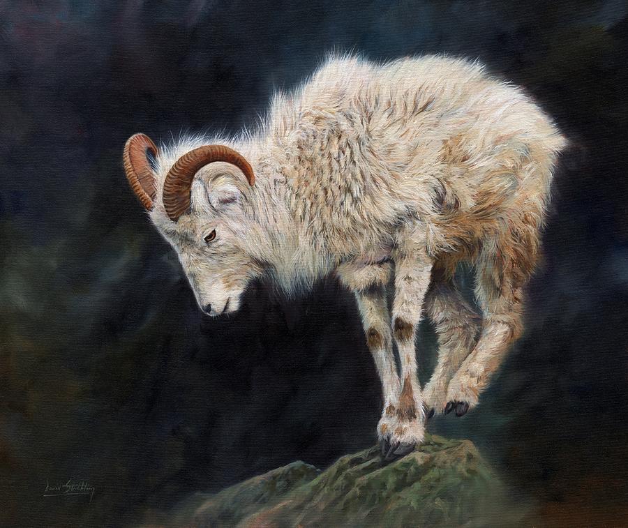 Wildlife Painting - Mountain Goat by David Stribbling