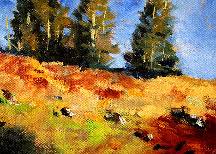 Mountain Hillside Painting by Nancy Merkle
