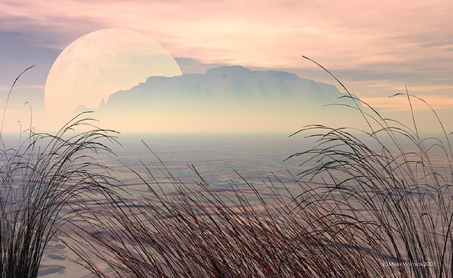 Sunset Digital Art - Mountain In The Mist by Mark L Watson