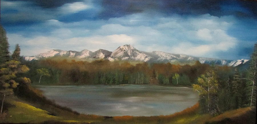 Mountain Painting - Mountain lake by Dawn Nickel