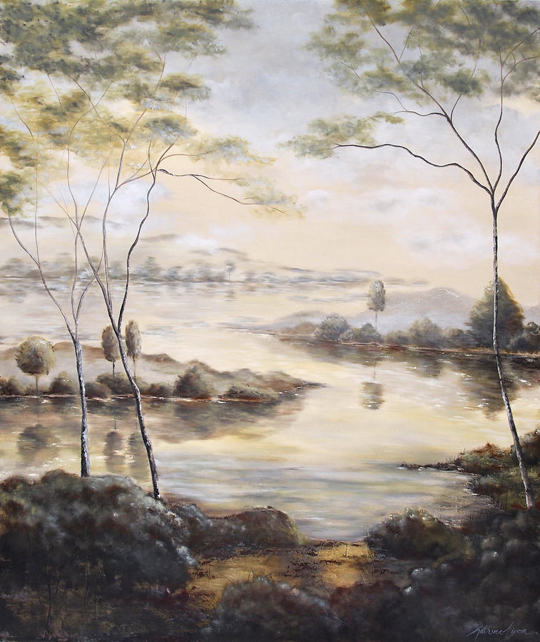 Mountain Lake II Painting by Katrina Nixon