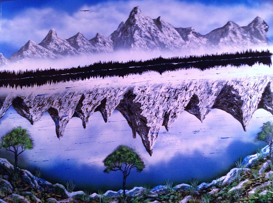 Mountain Lake Painting by Michael Rucker
