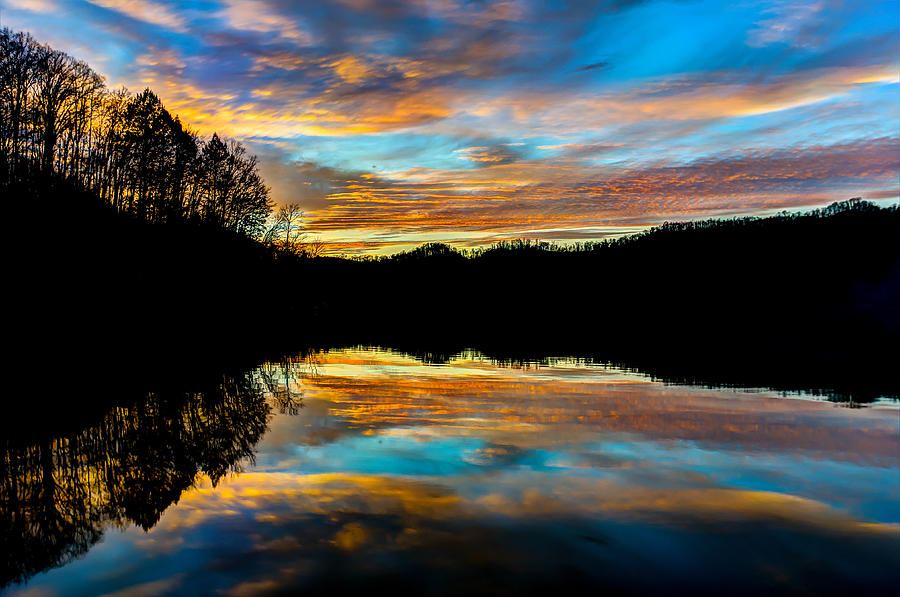 Mountain lake sunset Photograph by Anthony Heflin
