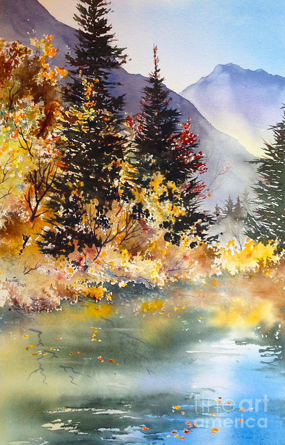 Mountain Lake Painting by Teresa Ascone