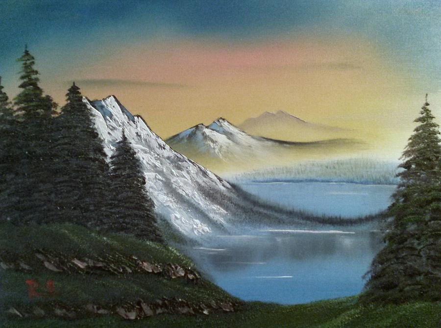 Mountain Lakes I Painting by Lee Bowman - Fine Art America