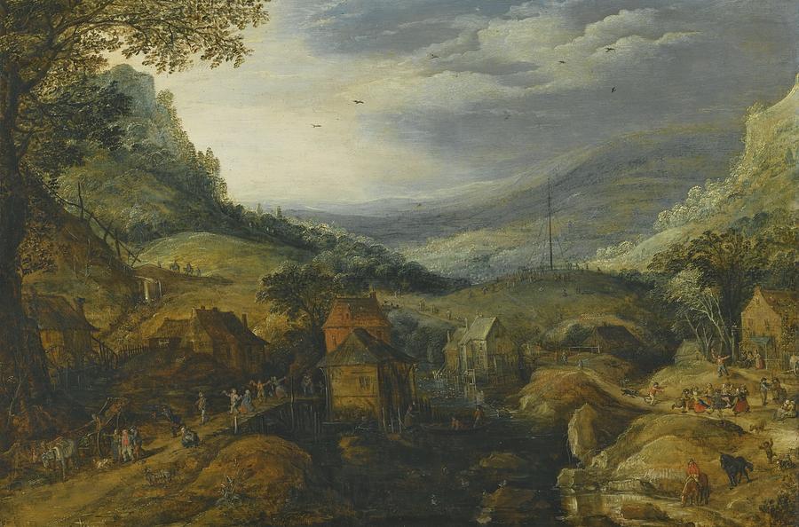 Joos De Momper Painting - Mountain Landscape by Celestial Images
