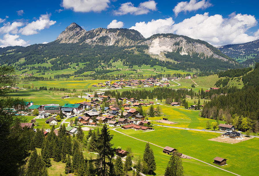 Mountain landscape with village in the Allgaeu Alps Austria Photograph by Matthias Hauser