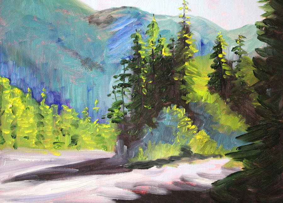 Tree Painting - Mountain LIght by Nancy Merkle