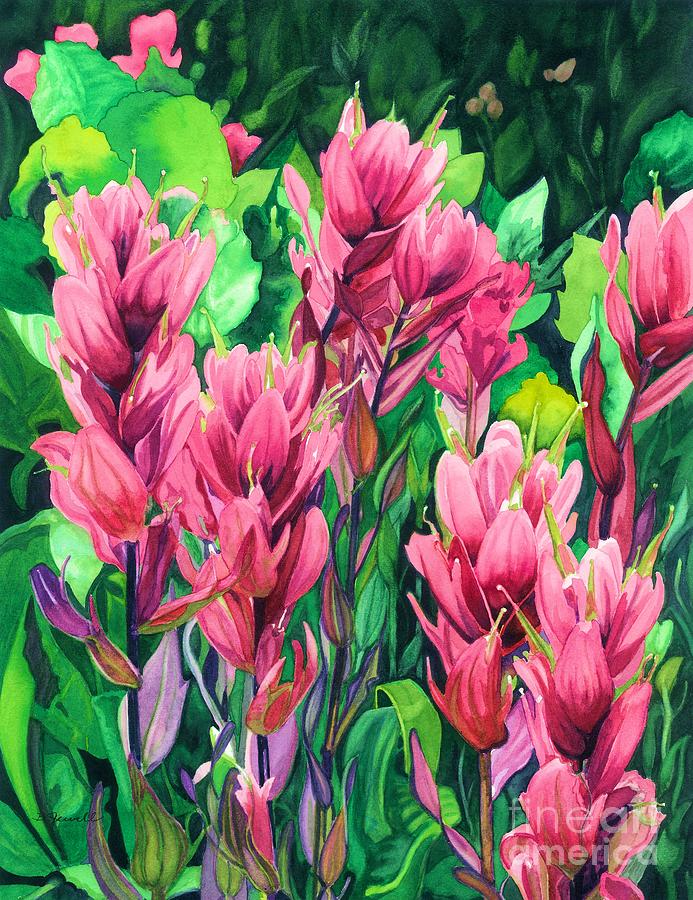 Mountain Meadows Paintbrush Painting by Barbara Jewell